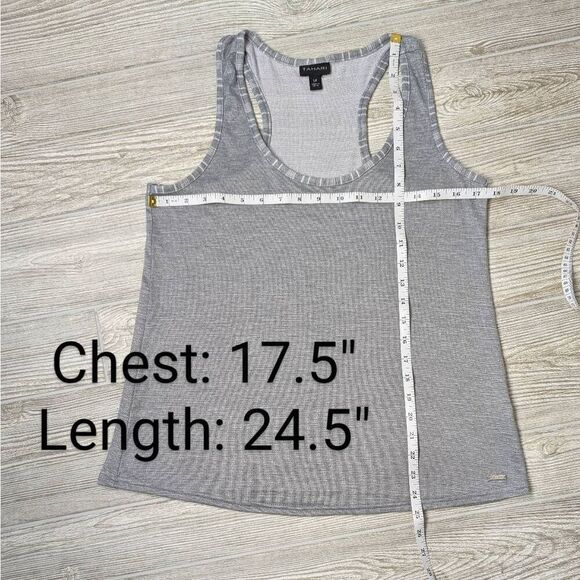 Tahari Women’s Small Grey Knit Sleeveless Tank Top Shirt Scoop Neck - Picture 6 of 8